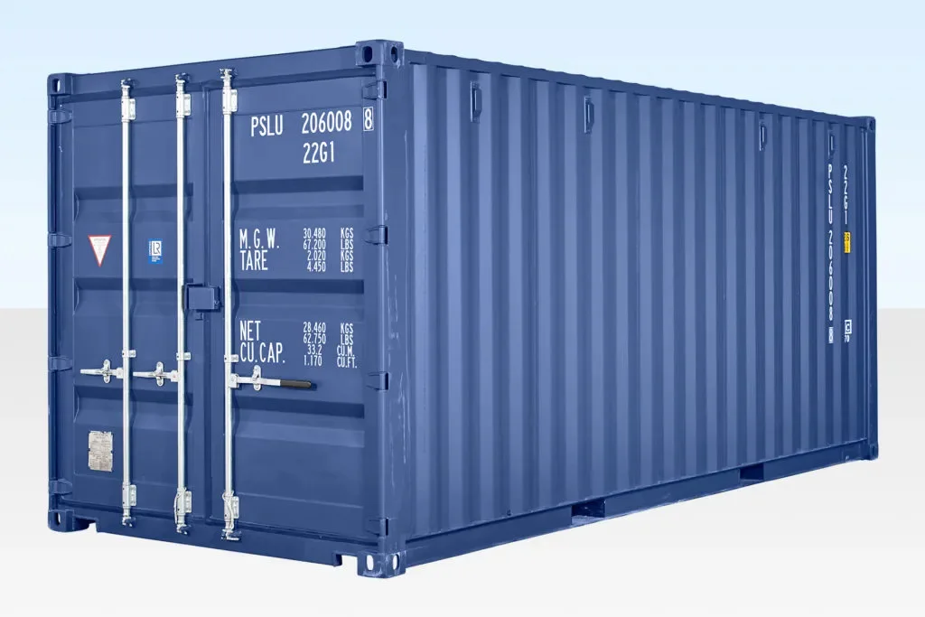 20ft Self Storage Container with Bamboo Floor – Blue (RAL 5010) - Image 3