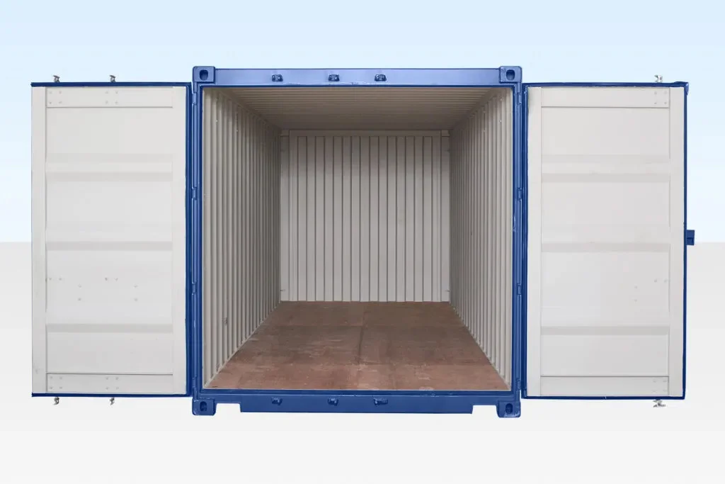 20ft Self Storage Container with Bamboo Floor – Blue (RAL 5010) - Image 5
