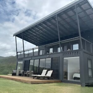 3bhk Two-Storey Container House with a Large Open Upper Terrace and Patio, Portable Houses for Families, Fully Furnished, Disaster Resistant, 4 Hour Set-Up, Customizable