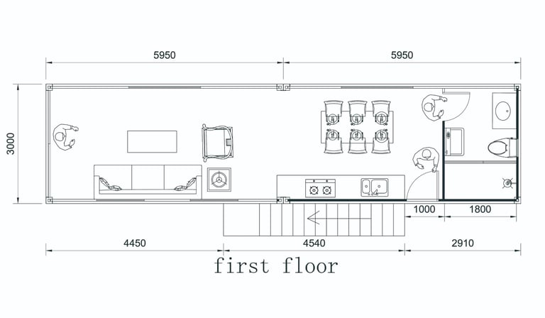 1BHK Duplex Prefab House with Rooftop Deck, Fully Furnished Modular Kitchen and Washroom Interiors, 592 sq. ft, Tiny House, Prefab Container House, Easy Setup - Image 6