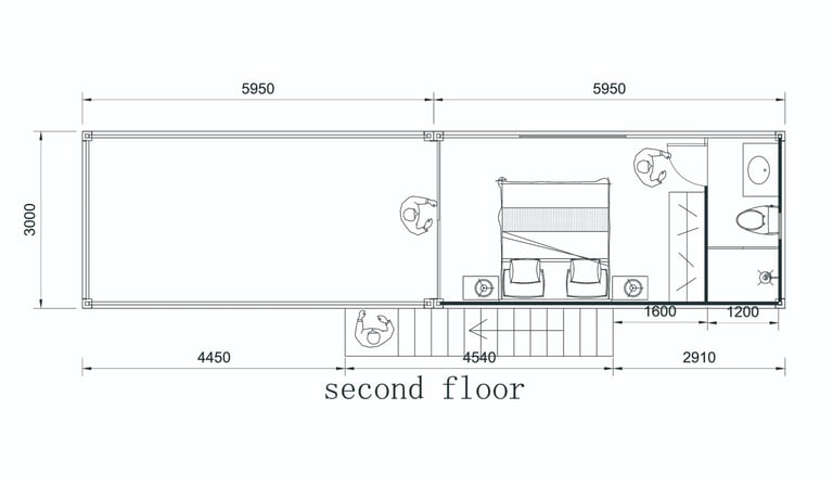1BHK Duplex Prefab House with Rooftop Deck, Fully Furnished Modular Kitchen and Washroom Interiors, 592 sq. ft, Tiny House, Prefab Container House, Easy Setup - Image 7